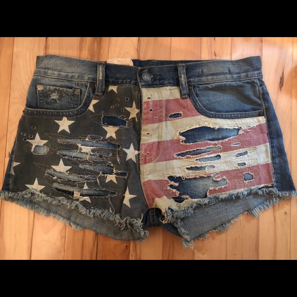 Ralph Lauren American Flag Jean Shorts
